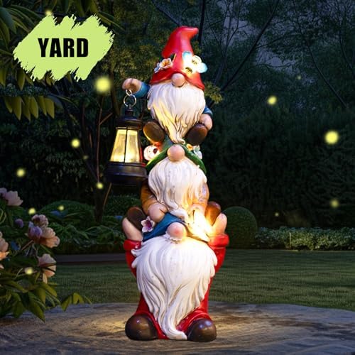 twinbling 17 in Large Garden Gnome Statue with Solar Lights - Image 5