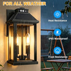 Solar Wall Lights Outdoor with 3 Lighting Modes & Motion Sensor, Outdoor Solar Dusk to Dawn Porch Lights, Waterproof Solar Wall Lantern Lights Fixture for Garage Shed Yard Garden Front Door, 2 Pack - Image 5