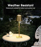UME 3 Pack Cordless Table Lamp, Battery Operated Lamp - Portable Waterproof Rechargeable Table Lamp w/ 3 Color Temps & Stepless Dimming for Dinner, Desk, Cafe, Outdoor (Brushed Gold) - Image 4