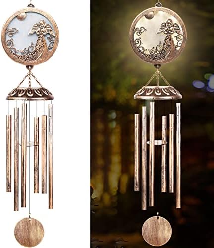 FSVGYY Solar Angel Memorial Wind Chime 33 Inch Deep Tone Outdoor by FSVGYY