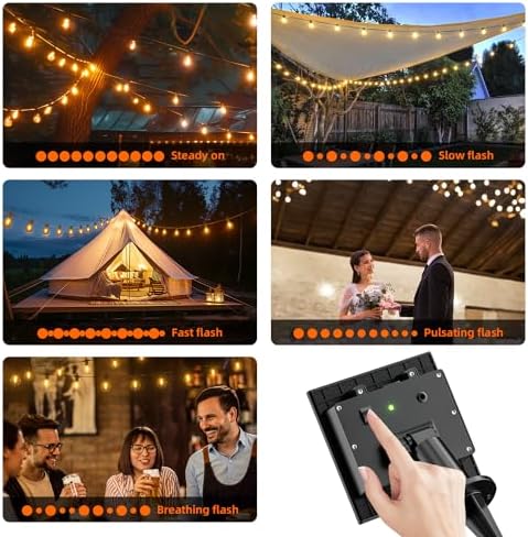 Kawaya G40 Outdoor String Lights Solar 50FT IP65 2700K LED Patio Light - Image 7