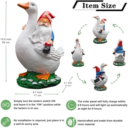Goose Gnome Garden Statue, Funny Goose Outdoor Decor, Garden Gnome - Image 6