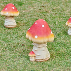 Mushroom Decor Fairy Garden Accessories - Outdoor Garden Decor Mushrooms Ornament for Garden Decoration Garden Gnome's Favorite Mushroom Statues (12.2” Red) - Image 3