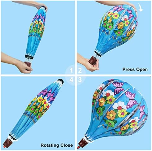 Giant Rainbow Butterfly Hot Air Balloon Garden Wind Spinners Large Pinwheels Lawn Yard Catchers Ornaments Windmills Outdoor Hanging Decor Whirligigs Wind Hanging Windsock 2Pack - Image 3