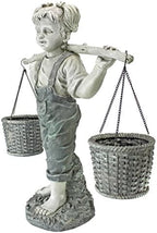 Design Toscano Flowers for Felicity Little Girl Garden Statue with Basket Planters, Medium, 25 Inches Tall, Cast Stone Resin, Two Tone Stone Finish - Image 2