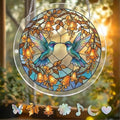Hummingbird Puzzle Acrylic Suncatcher Size 10 inches, Garden Floral Sun Catchers, Memorial Window Hanging Ornaments, Stained Glass Effect Decor for Puzzle Lovers by GIKZO