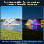 RELIY Pond Fountain Aerator, With 4 RGB Lights 1HP 110V 15000 GPH Stainless Steel Fountain Pump, Fully Automatic Powerful Lake Floating Fountain, 100 FT Power Cord, Programmable Timer Switch - Image 6