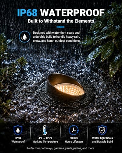 RGBW Low Voltage Landscape Lights, 10W Color Changing LED Well Lights with 40 Connectors, IP68 Waterproof Outdoor In-Ground Lights for Pathway Garden Yard Tree, 12V-24V (10 Pack) - Image 5