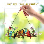 Huray Rayho Stained Glass Window Hanging Birds On Branch Sun Catcher Decor - Image 3