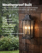 Patio Wall Light Fixtures, Black Waterproof Outdoor Wall Sconce 1pcs - Image 2