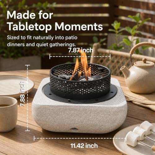 Tabletop Fire Pit Mini Fire Bowl for Outside Patio 11.42" - Image 2
