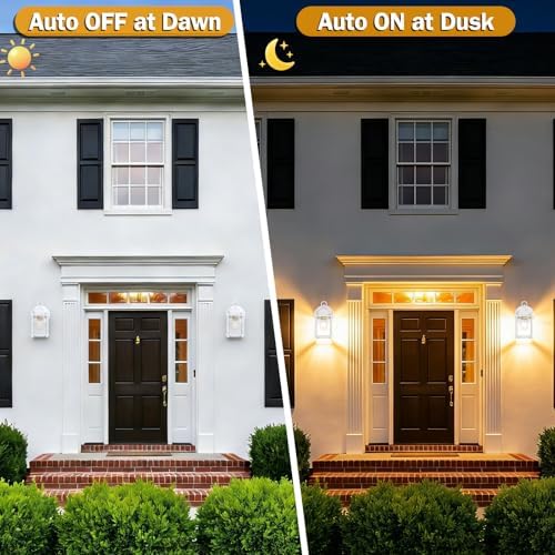 LIT-PaTH Outdoor Wall Light Fixture, Aluminum Glass, White, 2 Pack - Image 3