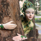 Vine Fairy Tree Hugger Garden Peeker, Whimsical Tree Sculpture, Resin Yard Art Tree Faces Decor Outdoor Garden Decorations Gift for Fairytale Lovers - Image 4