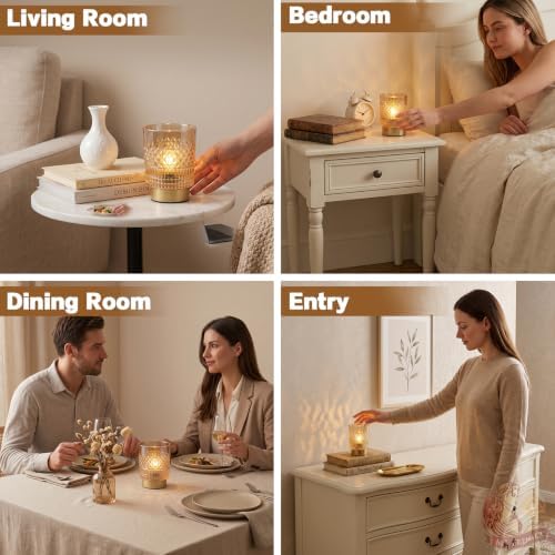 Battery Operated Lamp Timer, Cordless Table Lamp for Shelf Decor, Diamond - Image 5