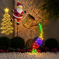 Christmas Santa Solar Kettle Lights Garden Lawn Decorative Lights,Hanging Waterproof Metal Solar Santa Claus Watering Can with LED Light,Outdoor Garden Decor for Backyard,Lawn,Patio (2*Colorful Light) by Unknown