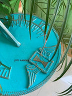Brass Sundial 10" Turquoise Blue Vintage Sundial for Yard Decorations Outdoor Garden Art Gift Sundials, Birthday Gift, Anniversry Sundial, Couple Gift Idea - Image 5