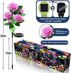 Solar Flower Lights Outdoor - Upgraded New Material Two Modes Realistic LED Solar Powered Waterproof Lights with 5 Roses, Solar Decorative Stake Lights for Garden (Pink, 2 Pack) - Image 3