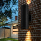 mirrea 18" Modern Outdoor Porch Light in 2 Lights, Matte Black, 2 Pack - Image 3