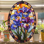 Purple Iris Flower Acrylic Suncatcher - Image 4