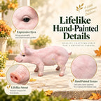 Cute Pink Pig Outdoor Statue, 26" Weatherproof Resin Farm Pig Figurine - Image 3