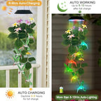 Hummingbirds Solar Wind Chimes Outdoor,Color Changing LED Dangler Mobiles - Image 3