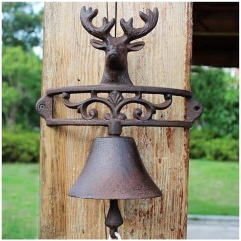 Cast Iron Dinner Bell, Cast Iron Doorbell, Outdoor Church School Antique Vintage Style Large Cast Iron Dinner Farm Bell Cast Iron Doorbell by Unknown