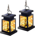 Solar Lanterns, Outdoor Waterproof Hanging Solar Lights, Outdoor Lanterns Solar Powered Outdoor Lamp 30 LEDs, for Patio Decor, Yard Decor, Garden Decorations (2 Pack) by CJC