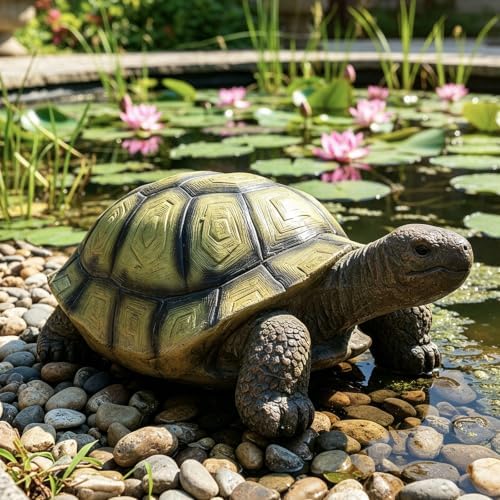SKYFIRE Large Turtle Statues for Garden - 29.5' x 15.3' x 11.8' Fiber Reinforced Concrete Tortoise Sculpture, Garden Sculptures & Statues for Outdoors, Lawn, Yard, Indoor Outdoor Decor by SKYFIRE