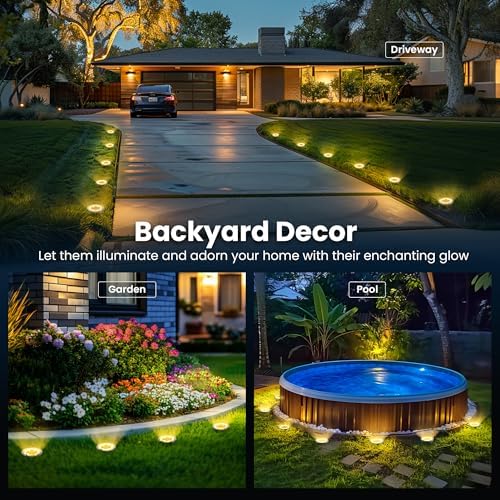 SOLPEX 16 Pack Solar Ground Lights Outdoor, Backyard Decor Warm White - Image 2