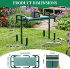 Adjustable Garden Kneeler and Seat with 5-Level Height, 660LBS Heavy Duty Folding Garden Bench Kneeler with Soft EVA Kneeling Pad & 2 Large Tool Pouches, Gardening Gifts for Seniors, Women, Elderly - Image 2