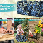 Blueberry Garden Tool Bag Organizer Heavy Duty Fruit Printed Gardening Tote Bag with 10 Pockets for Women Men Gardening Gifts - Image 7