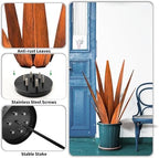 KODIBO 24" Metal Agave Plant Outdoor Decor, Large Garden Sculpture, Rusty - Image 6