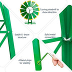 8FT Garden Windmill, Metal Yard Decor with Weather Vane, Green - Image 2