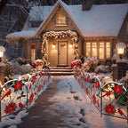 Yaocom 12 Pack Christmas Cardinal Fence, 16.5"H x 11.8"W Metal Garden Decor - Image 6