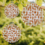 12 Inch Orange Checkered Wind Spinner for Yard and Garden, Geometric Modern Abstract Art Hanging Ornaments Outdoor 3D Kinetic Wind Sculpture Spinners Indoor Outdoor Patio Décor Ornaments Gift - Image 3