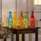 Evergreen Garden Glass Bottles for Bottle Tree, Wine Bottles for Decorativation Indoor Outdoor Wedding Christmas Party Decor (Rainbow, Set of 5) - Image 3