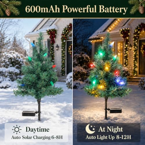 Solar Christmas Tree Lights Decorations-Waterproof XS Pathway Lights,4 Pack - Image 3