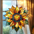 Mosaic Effect Sunflower Acrylic Suncatcher by AVAGAN