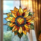 Mosaic Effect Sunflower Acrylic Suncatcher by AVAGAN