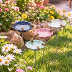 4 Pack Resin Flower Water Stations Cups Garden Stakes, Morandi, Elegant - Image 4