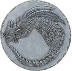 Magnolia Garden 12-Inch Slate Grey Sleeping Dragon Decorative Stepping Stone – 3D Sculpted Mythical Resin Garden Tile – Weathered Gothic Outdoor Accent by DicksonsGifts
