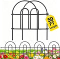 AMAGABELI 35 Panels 18in(H)×50ft(L) Decorative Garden Fence No Dig Rustproof Metal Pre-Linking Fence Panels Garden Edging Border Animal Barrier Fencing for Flower Beds Yard Patio Outdoor Decor Black by AMAGABELI+GARDEN+%26+HOME