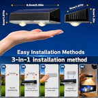 Magnetic Solar Fence Lights Outdoor, 3 in1 IP65 Waterproof 8Modes - Image 7