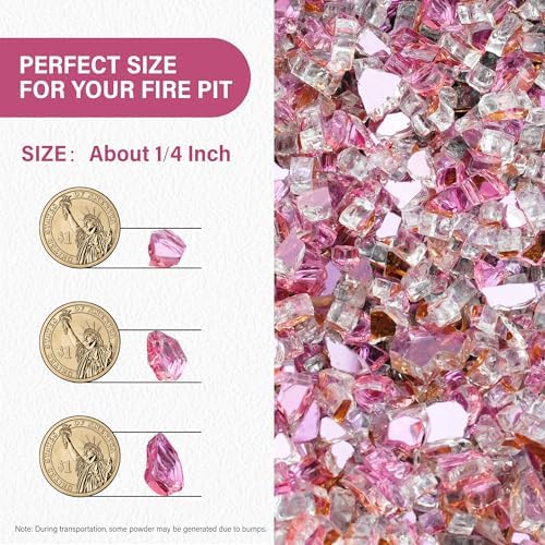 NUPICK 10 Pound Fire Glass, 1/4 Inch Reflective Fire Pit Glass - Image 2