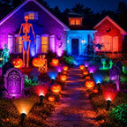 4 Pack Halloween Outdoor Spotlight Floodlight Holder Yard, 10 ft, Black - Image 4