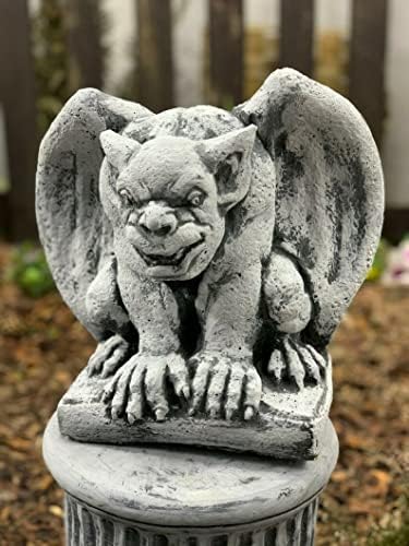 OLOMA Concrete monster statue Gothic Halloween decor Stone guardian gargoyle sculpture Garden demon figurine Outdoor cement decoration Yard art Angry gargoyle sculpture Gargoyle statue outdoor - Image 2