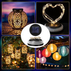 Retisee 12 Pack 3.15 Inch Warm Solar Replacement Tops with 30 LEDs, Waterproof Silicone Lid, Fairy String Lights for Outdoor Garden Lanterns & DIY Decor - Image 6