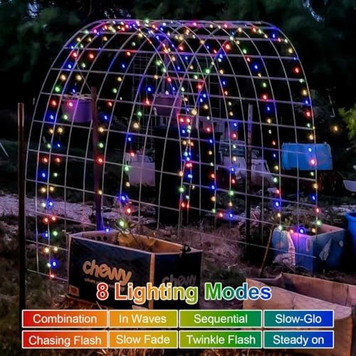 QITONG 4 Pack Solar Fairy Lights, Each 33ft 100 LED Multicolor Christmas String Light Outdoor Waterproof, 8 Modes Silver Wire Twinkle Mini Lights - Image 3