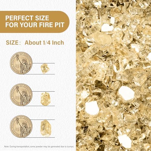 NUPICK 20 Pound Fire Glass, 1/4 Inch Reflective Fire Pit Glass - Image 2