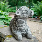 OLOMA Realistic Lamb Outdoor Garden Statue Handmade Farm Animal Sculpture Yard Lawn Patio Porch Flower Bed Decor Weather Resistant Cement Sheep Ornament Concrete Animal Accent Gift - Image 5